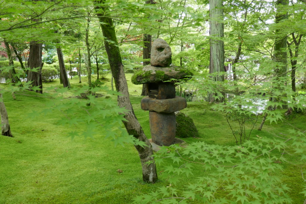 Stone lantern in a quiet and shady spot at Eikando