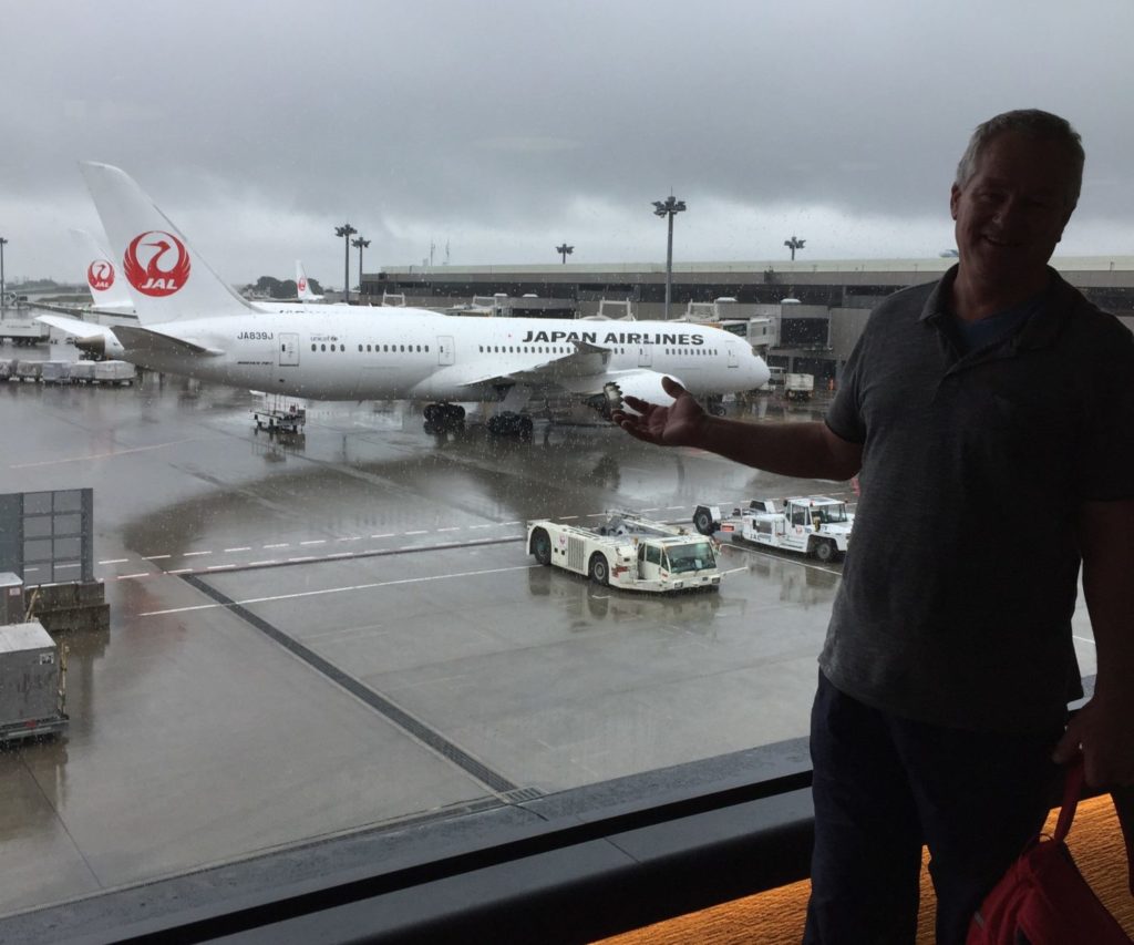 Our JAL plane at Narita Airport