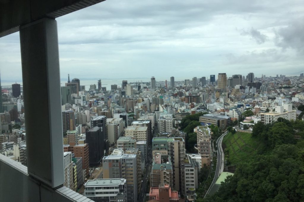 View from the hotel in Kobe after returning the Hire Car